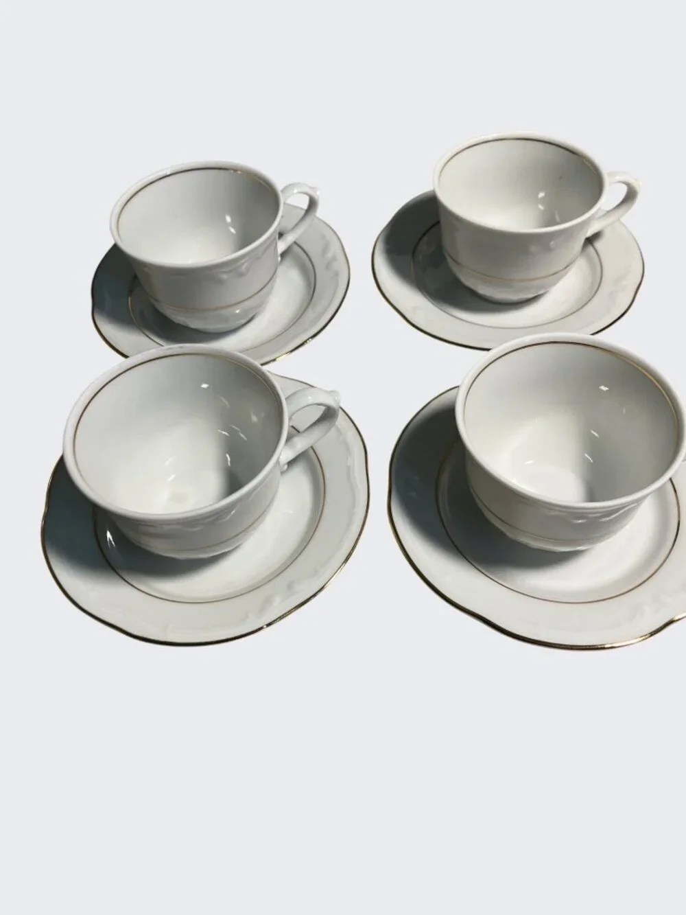 Southington By Baum Fine China Tea Cups & Saucers Golden Rhapsody Made In Poland